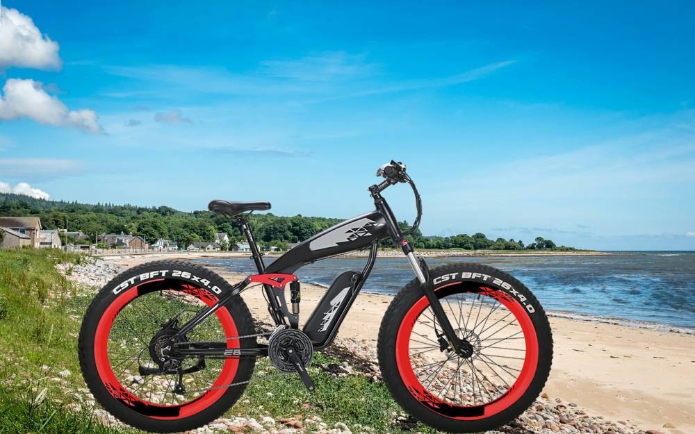 350w 26 Inch Fat Tire Ebike External Downtube Lithium Battery 48v Cysm Electric Bike