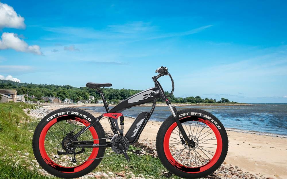 350w 26 Inch Fat Tire Ebike External Downtube Lithium Battery 48v Cysm Electric Bike